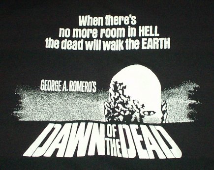 DAWN OF THE DEAD Black and White Poster Print T-Shirt