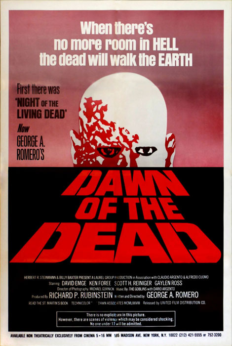Featured image for “Dawn of the dead cINEMA 5 16mm US one sheet poster”