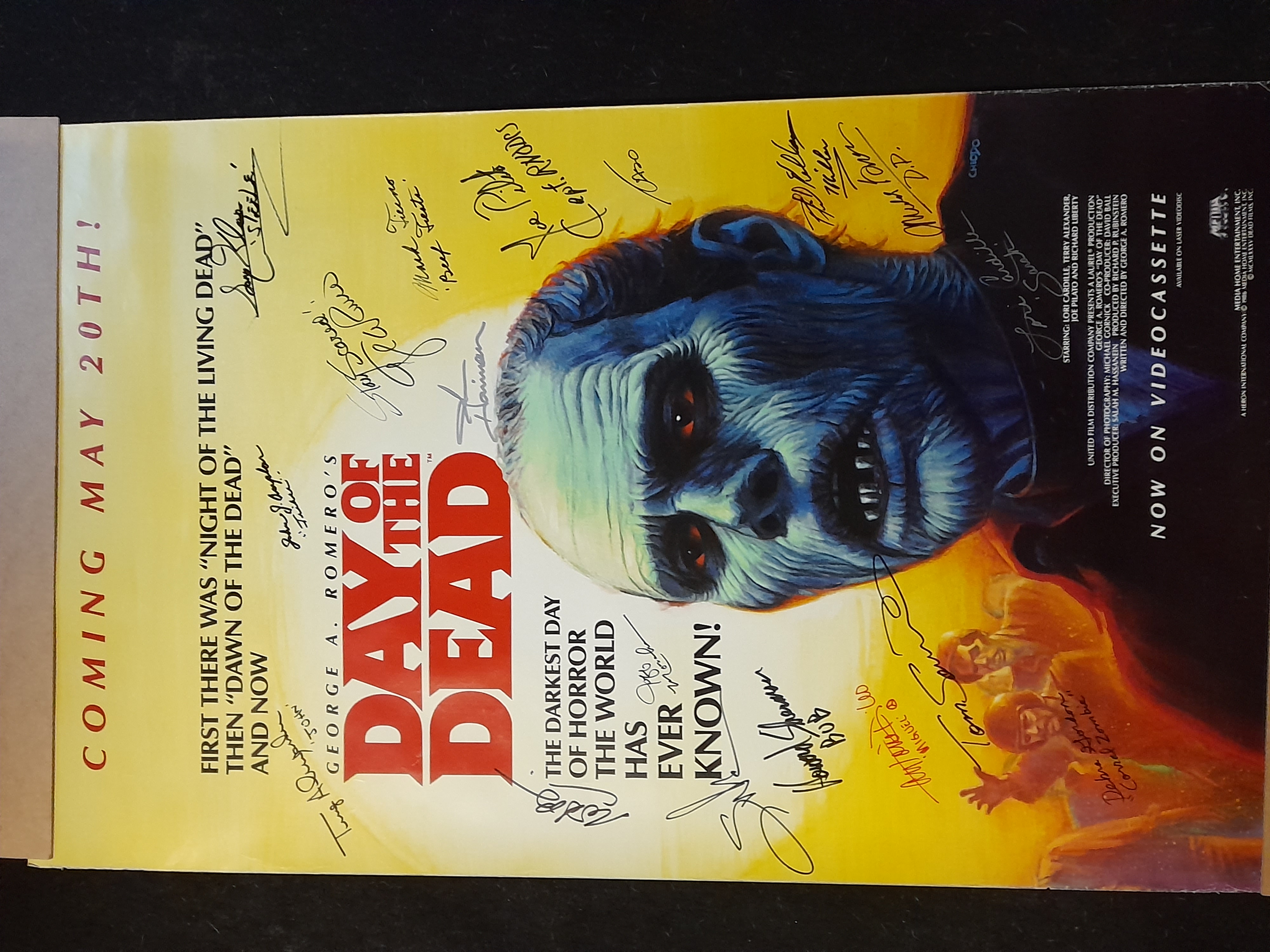 Featured image for “DAY of the Dead Media Home Video Poster Signed Autographed George Romero Cast”