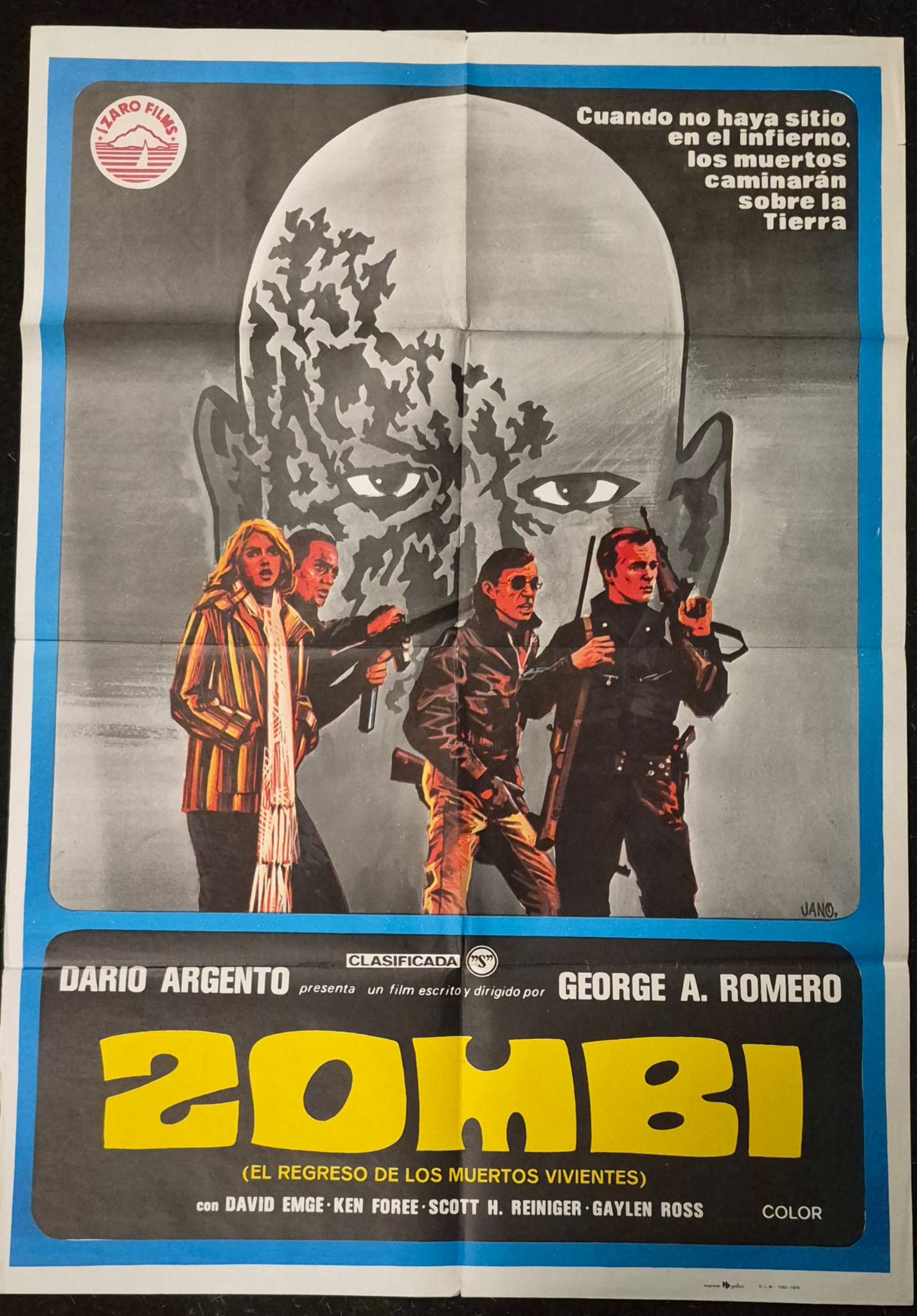 Featured image for “Dawn of the Dead Zombi Spanish One sheet poster Jano”